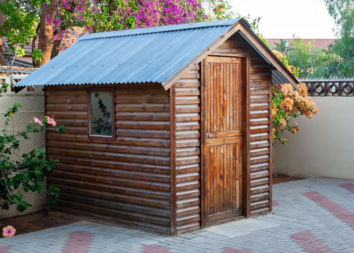 abri de jardin en métal facon bois