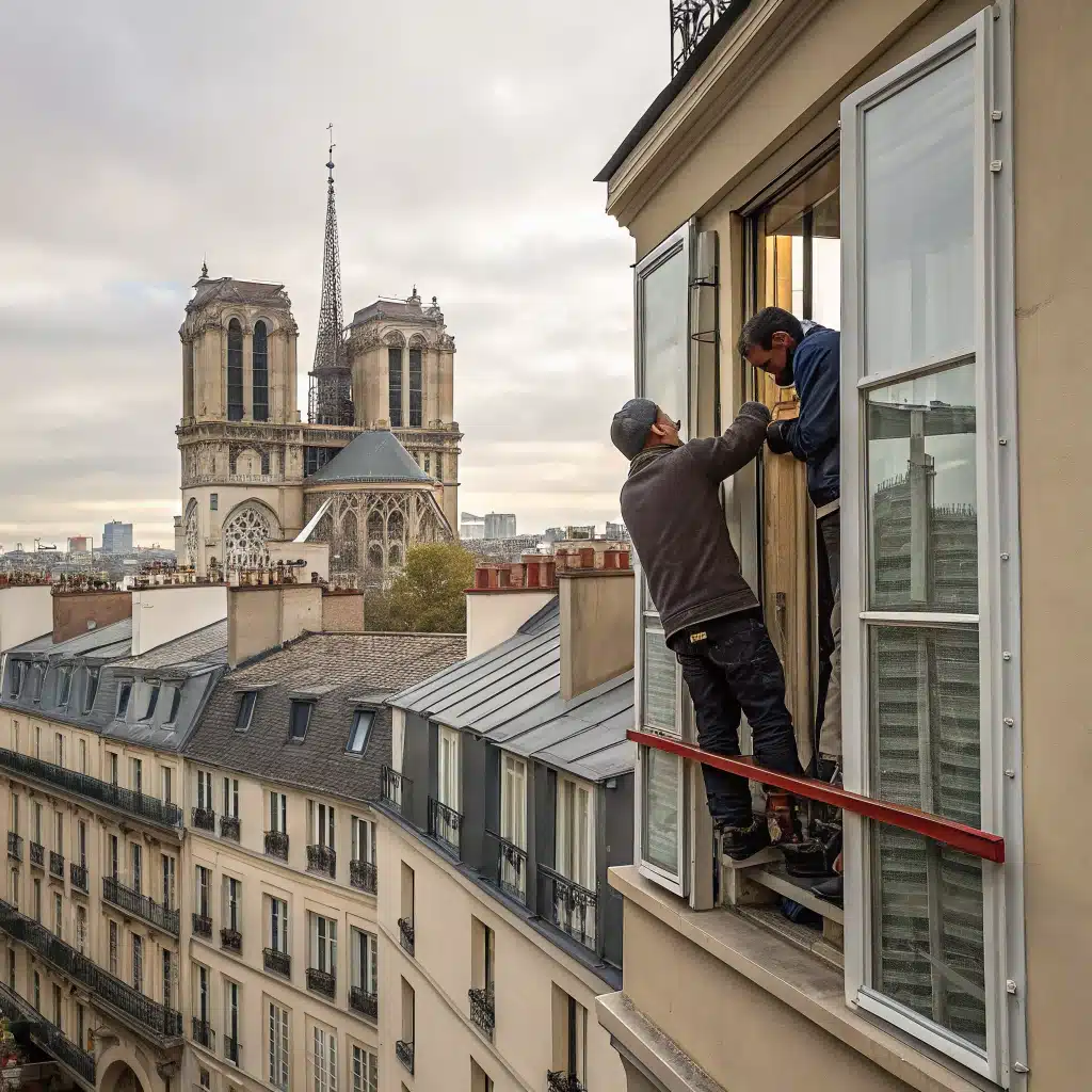 pose d'une fenetre avec vue sur notre dame