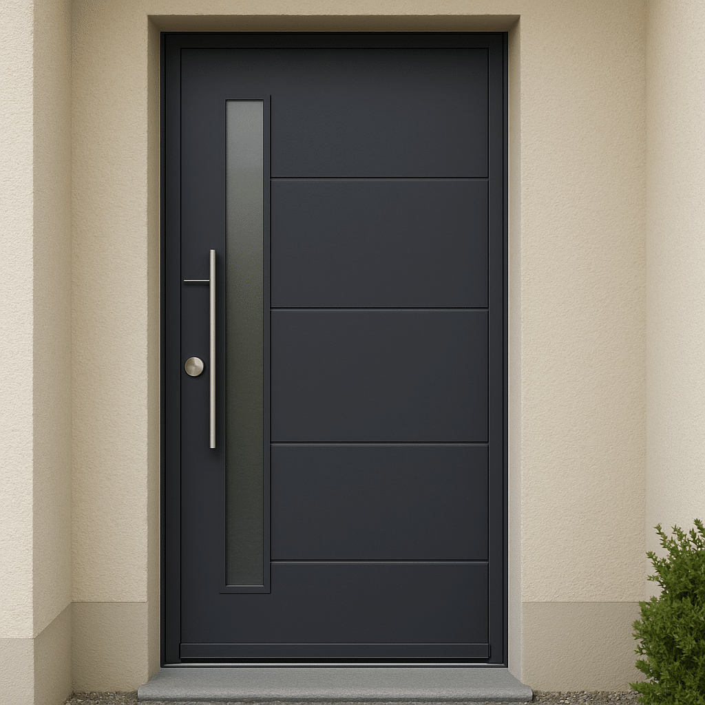 magnifique porte d'entrée en alu anthracite