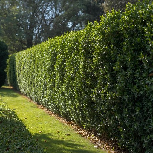 haie droite de lauriers