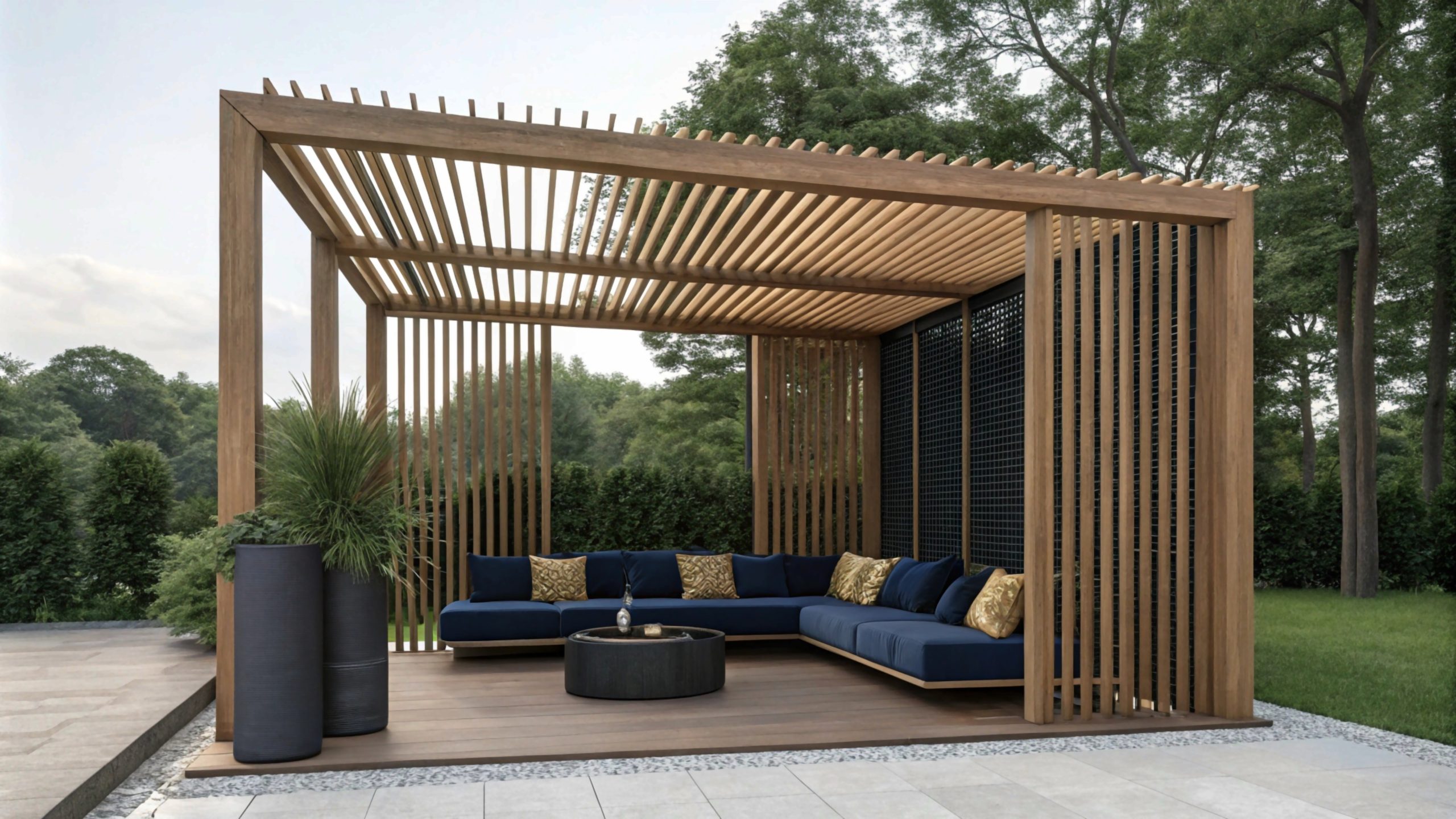 pergola contemporaine en bois
