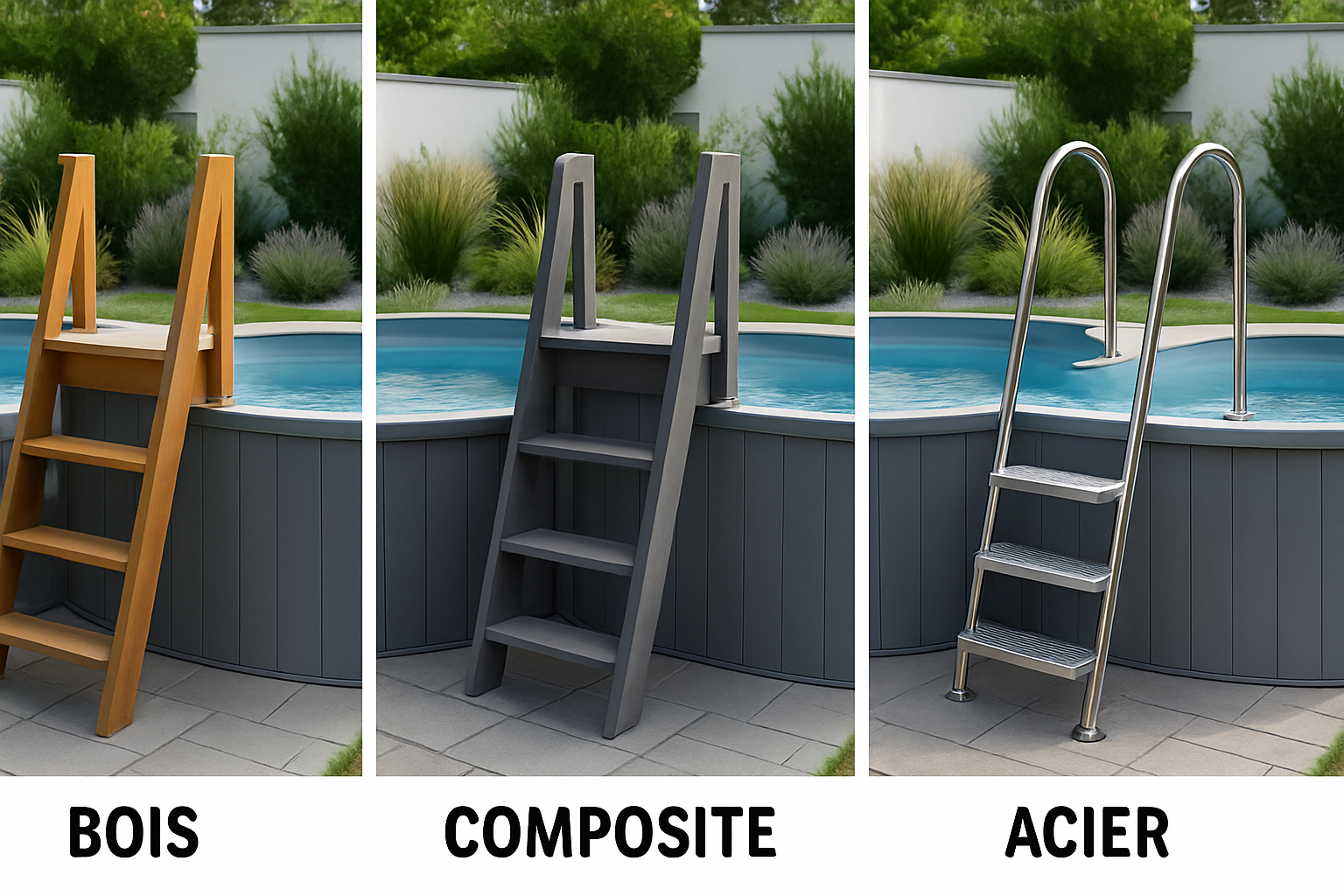 découvrez comment choisir l'escalier en bois idéal pour votre piscine hors sol et adaptez-le parfaitement à votre jardin grùce à nos conseils pratiques.