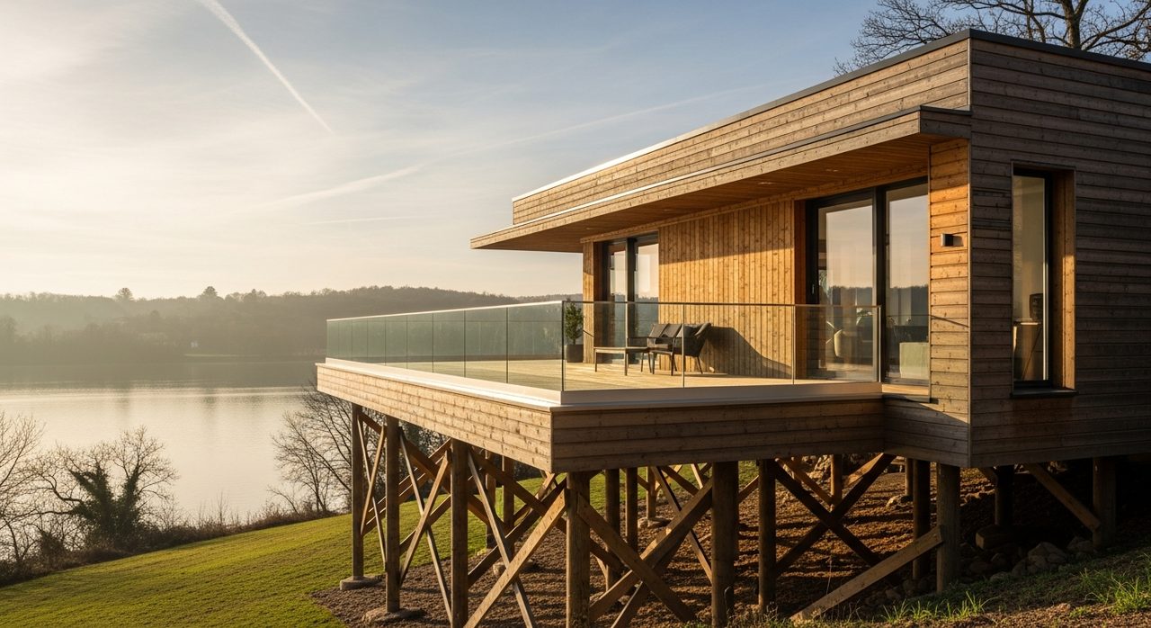 Maison bois moderne sur pilotis 2026