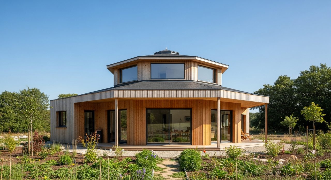 Maison octogonale en bois moderne 2026
