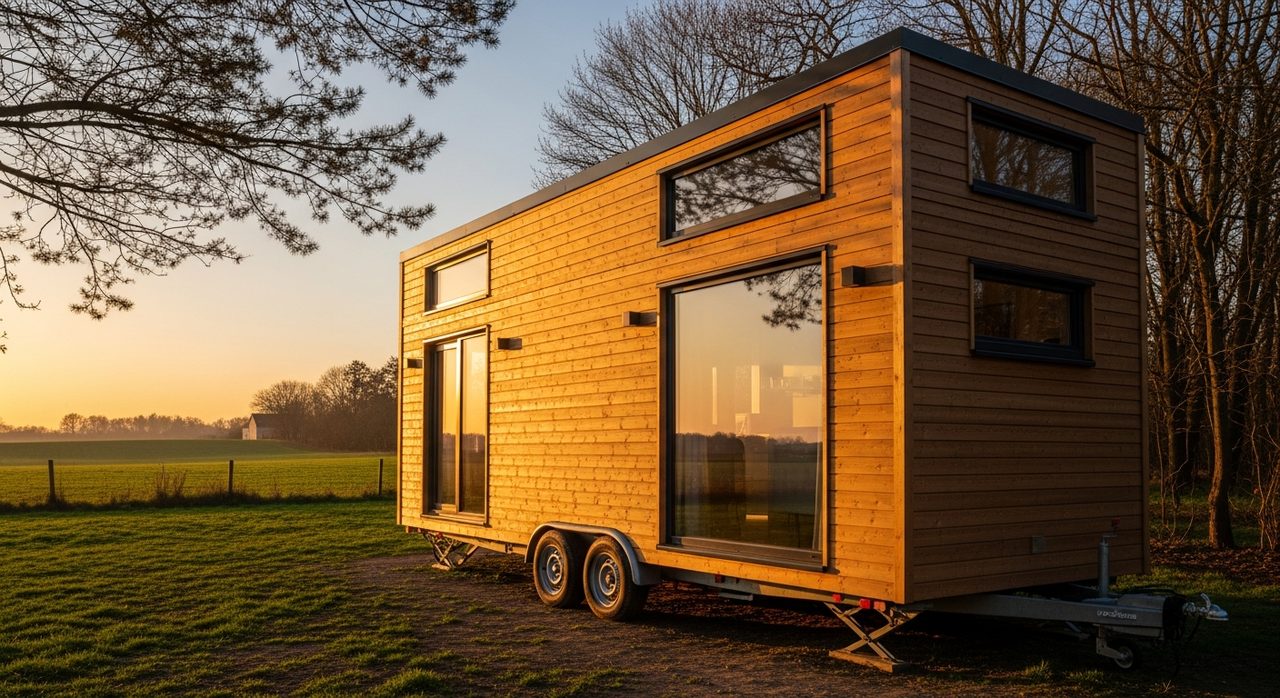 Tiny house moderne en bois dans la nature 2026
