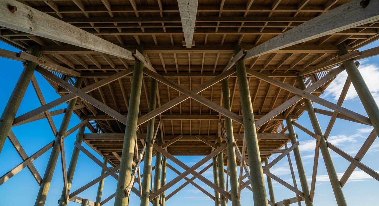 Structure pilotis maison bois en bois traité