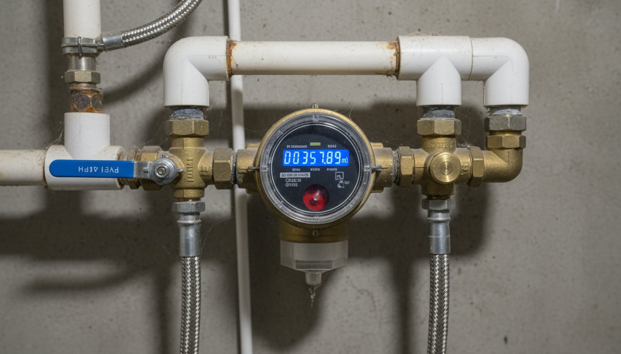 Compteur d'eau domestique avec relevé de consommation