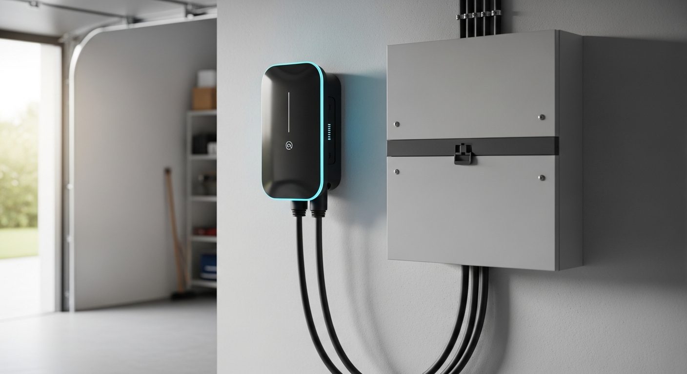 Borne de recharge véhicule électrique avec interrupteur différentiel type A NF C 15-100