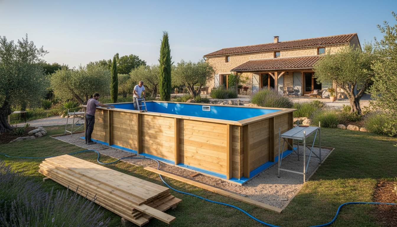 piscine hors sol bois 8m installation