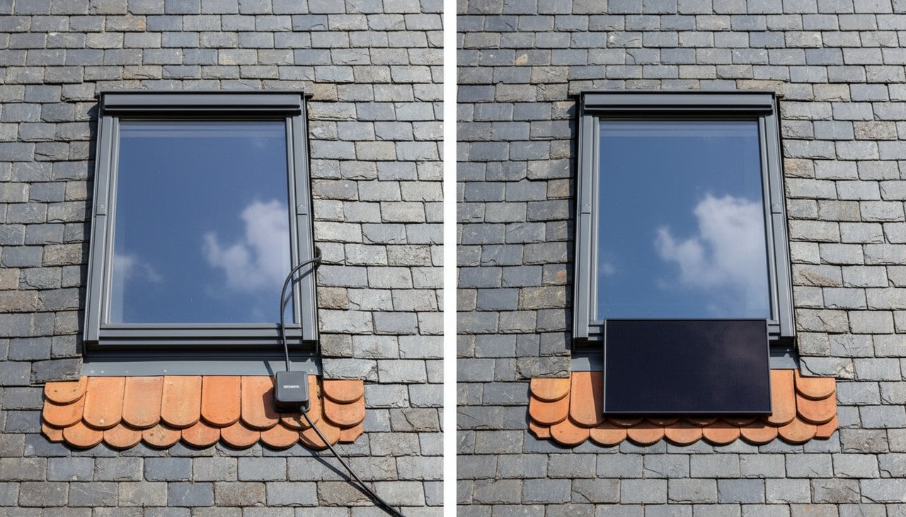 Comparaison entre velux electrique cable et velux solaire avec capteur sur le cadre