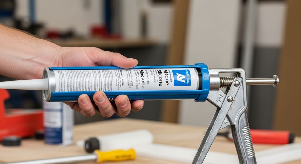 Insertion d'une cartouche de silicone dans le pistolet