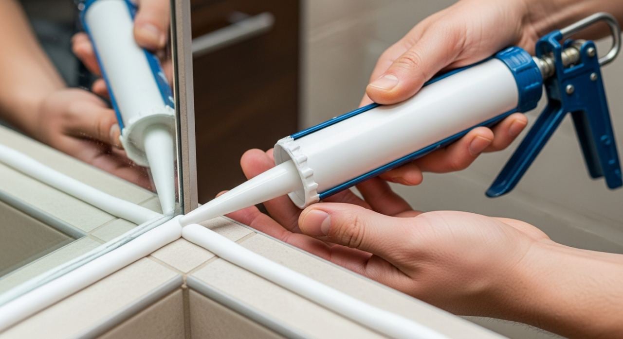 Application d'un joint de silicone au pistolet
