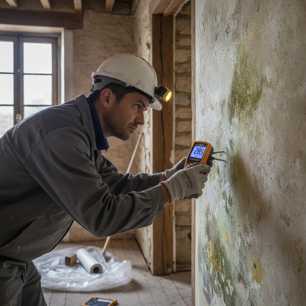 diagnostic humidité d un mur avec un humidimètre