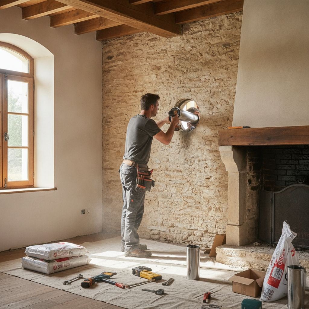 installation ventouse poele à granulés par un professionnel
