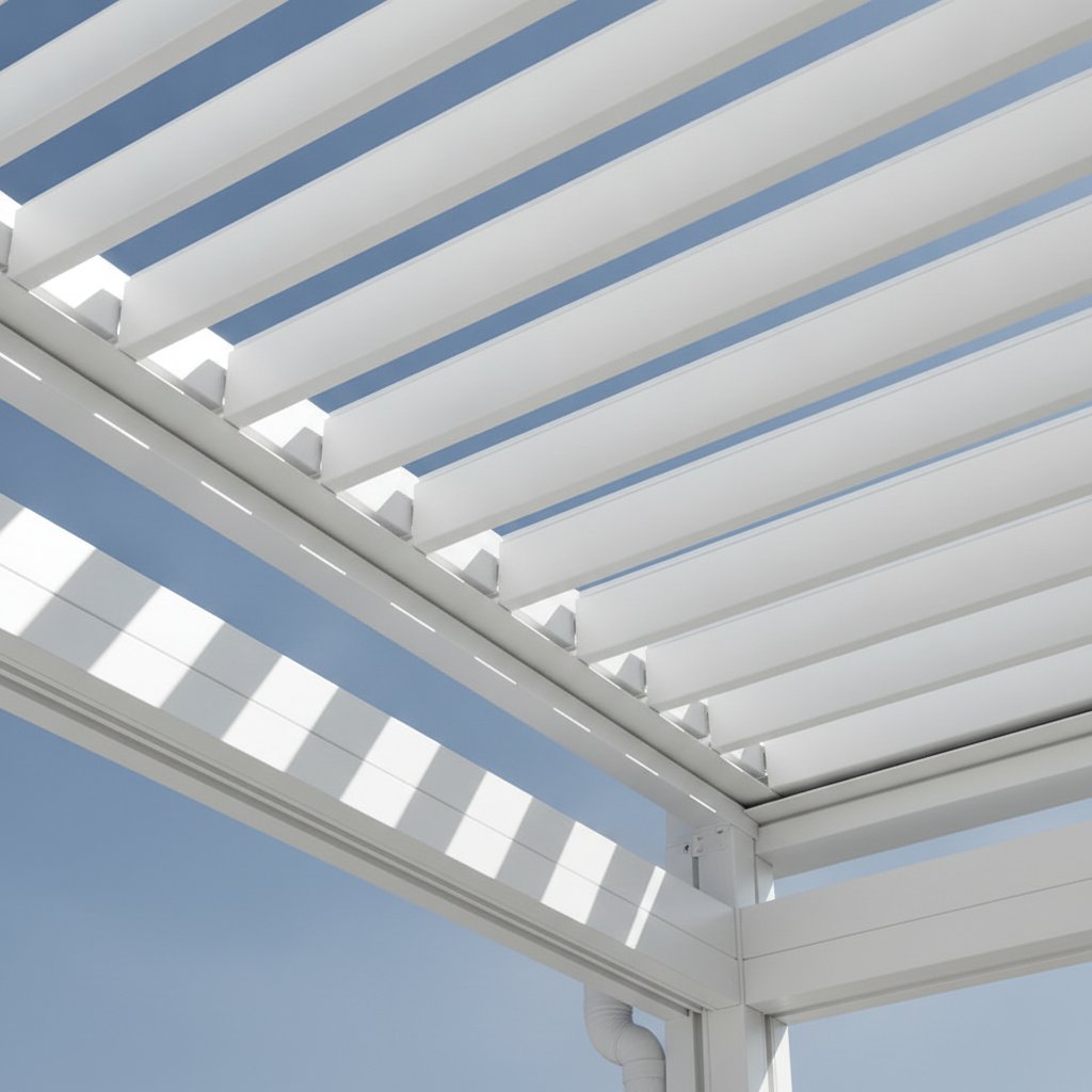 Lames orientables d'une pergola bioclimatique 4x4 en aluminium
