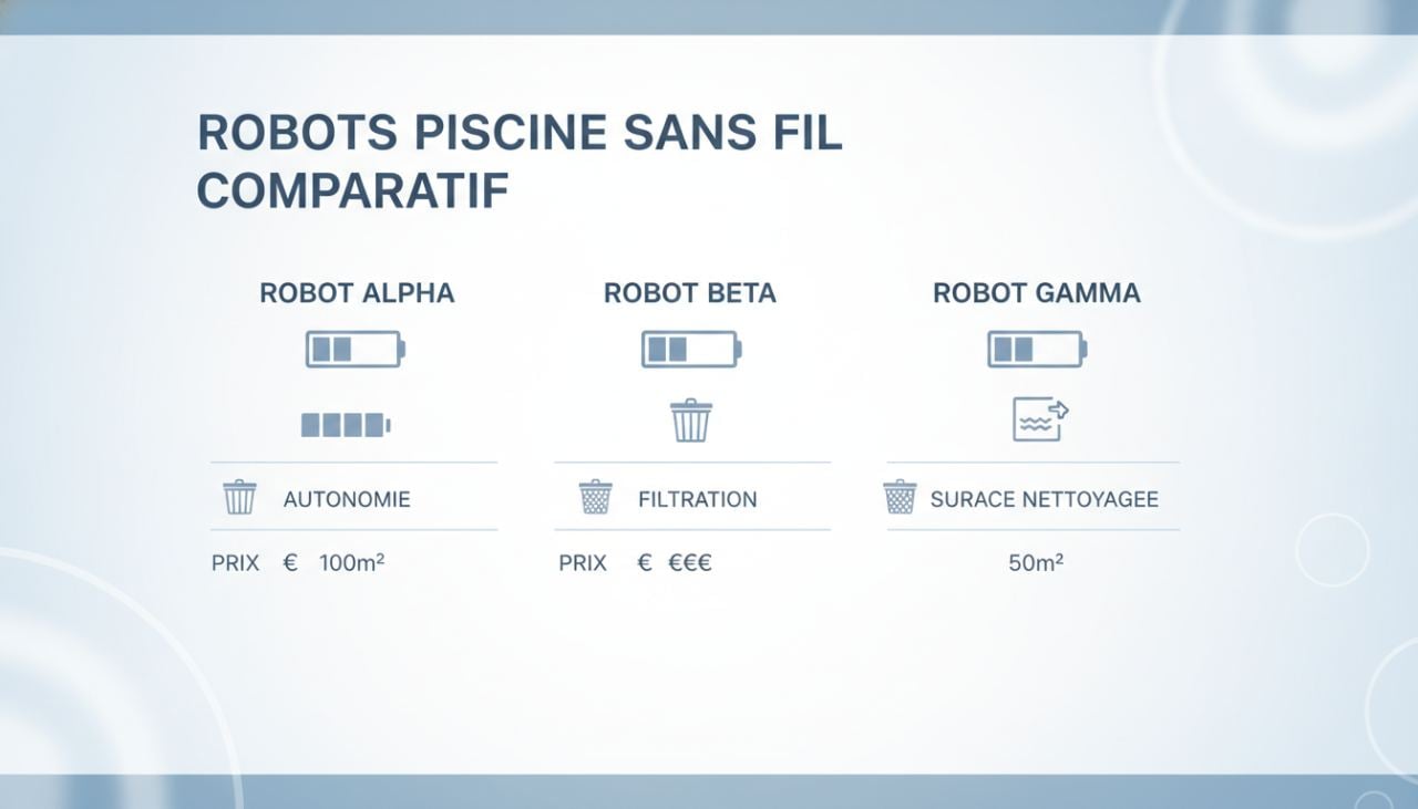 Comparatif robot piscine sans fil