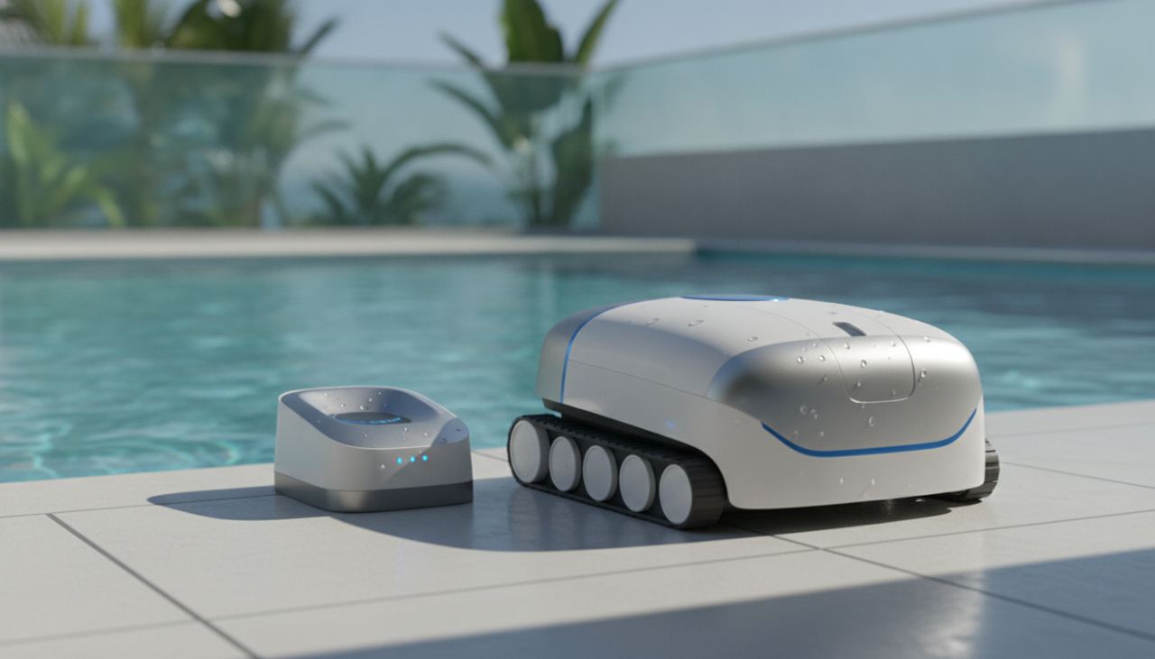 Robot piscine sans fil en situation