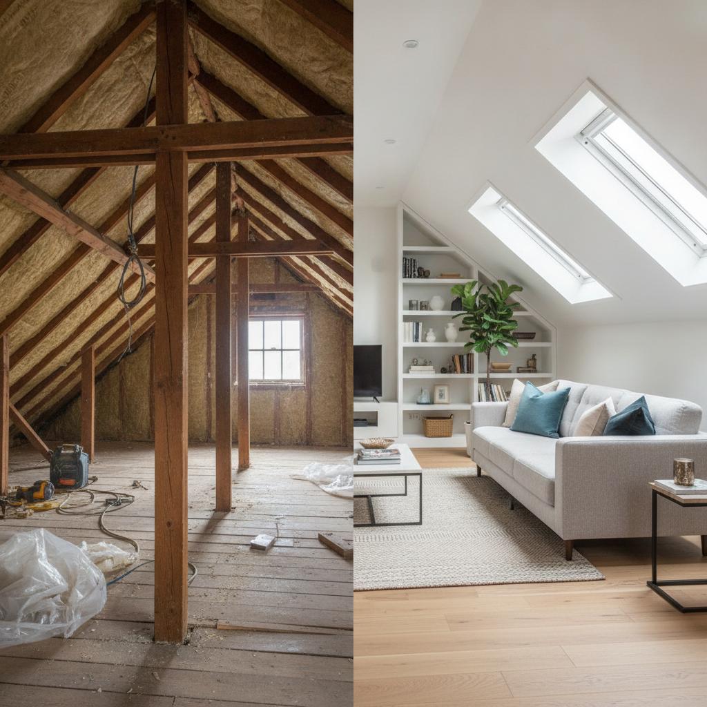 amenagement combles avant apres - illustration
