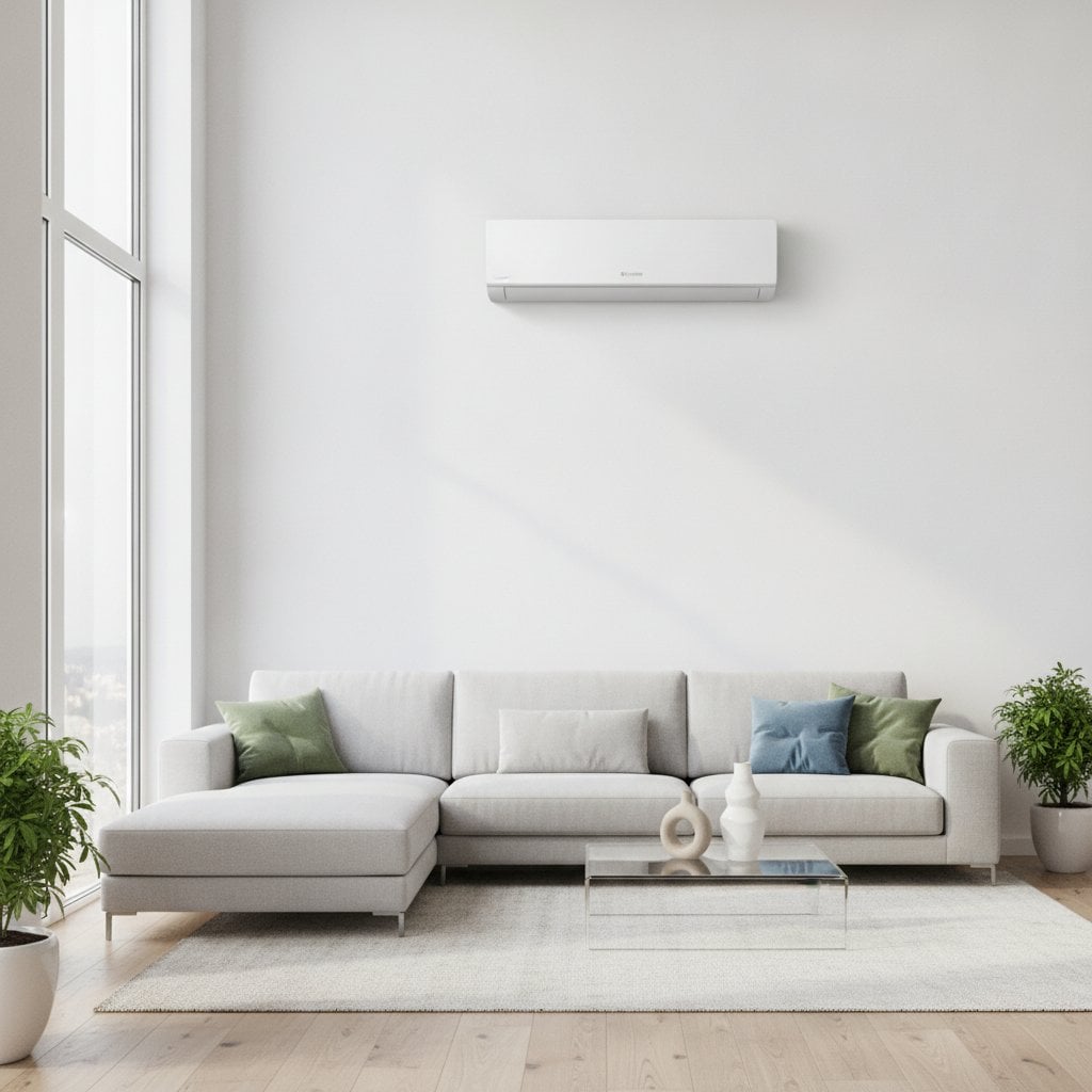 climatisation réversible murale Hitachi dans un salon