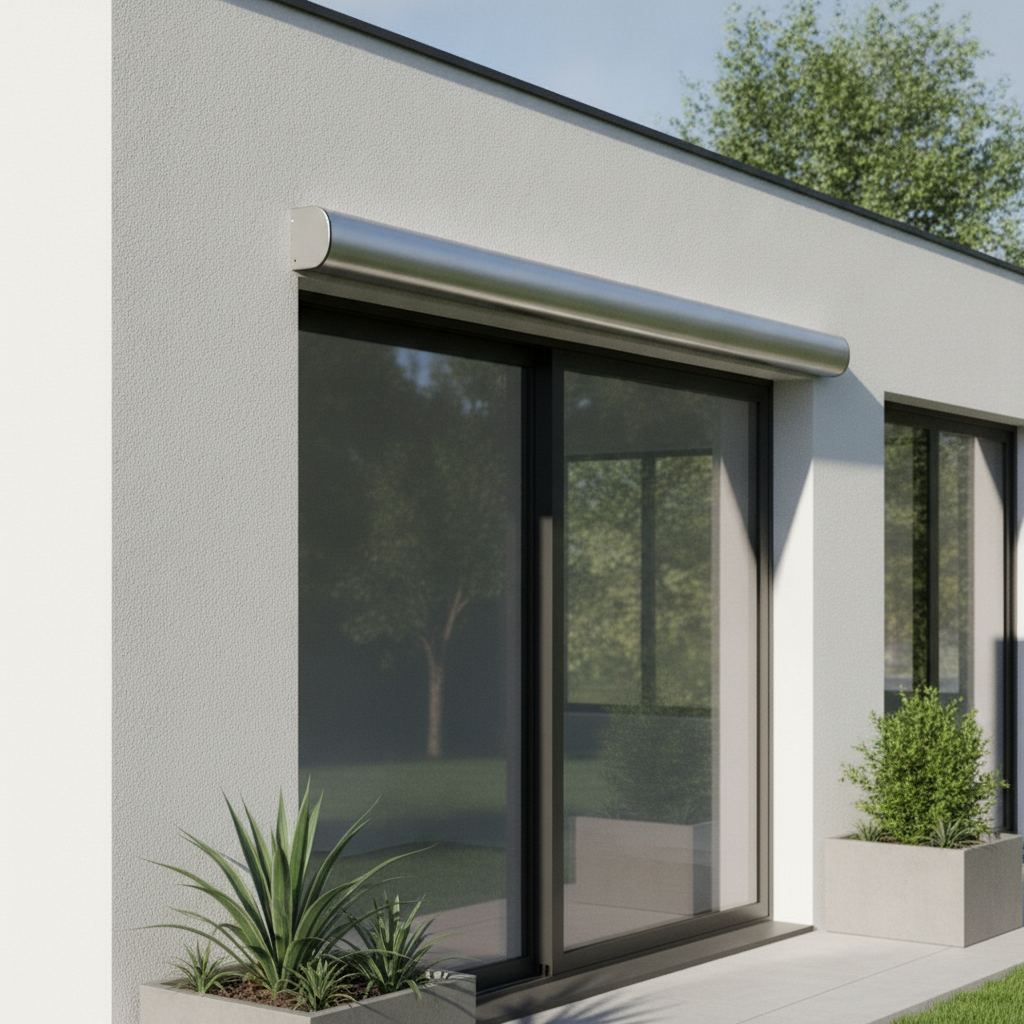 coffre integral de store banne ferme sur un mur
