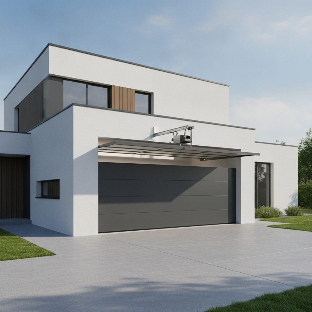 problème porte de garage sectionnelle motorisée - illustration