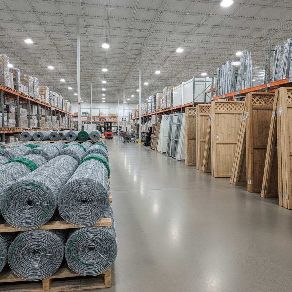 rayon cloture et grillage en magasin de bricolage