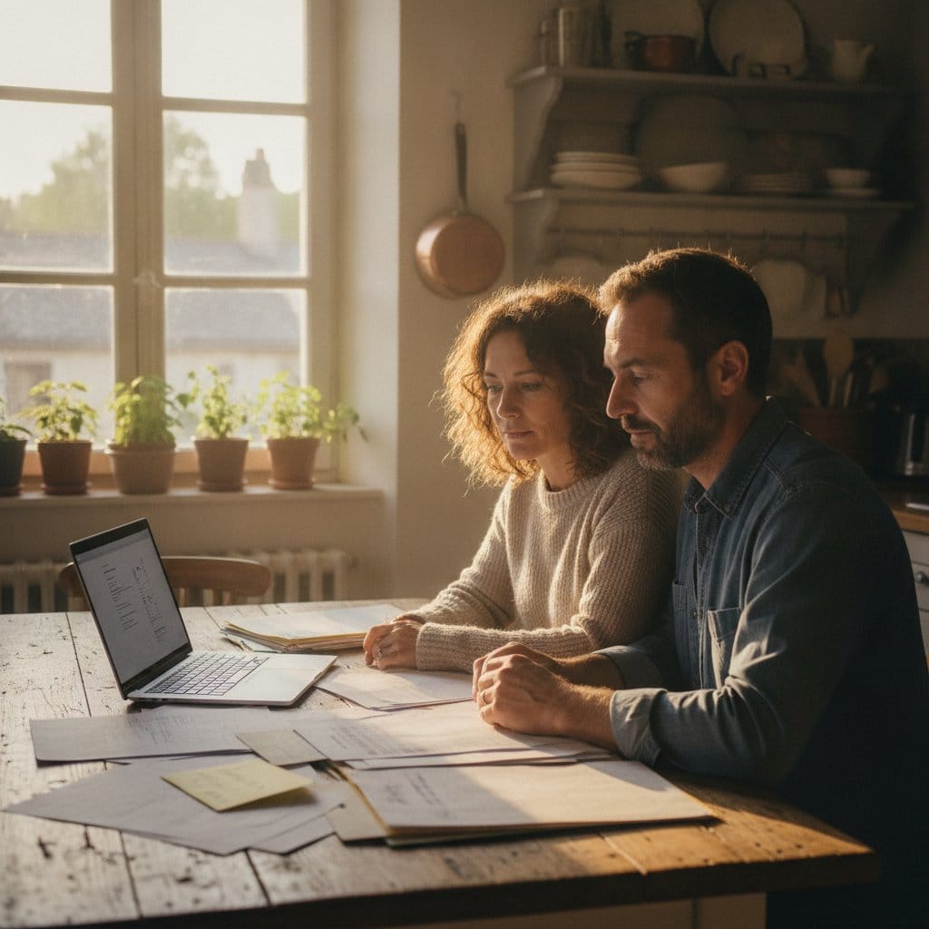 Couple comparant le prix d un ballon thermodynamique et les aides financieres