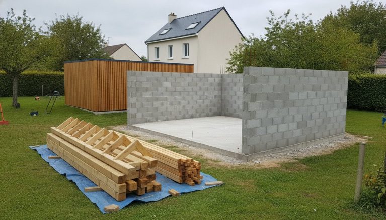Garage parpaing, ossature bois ou préfabriqué : comparatif 2026