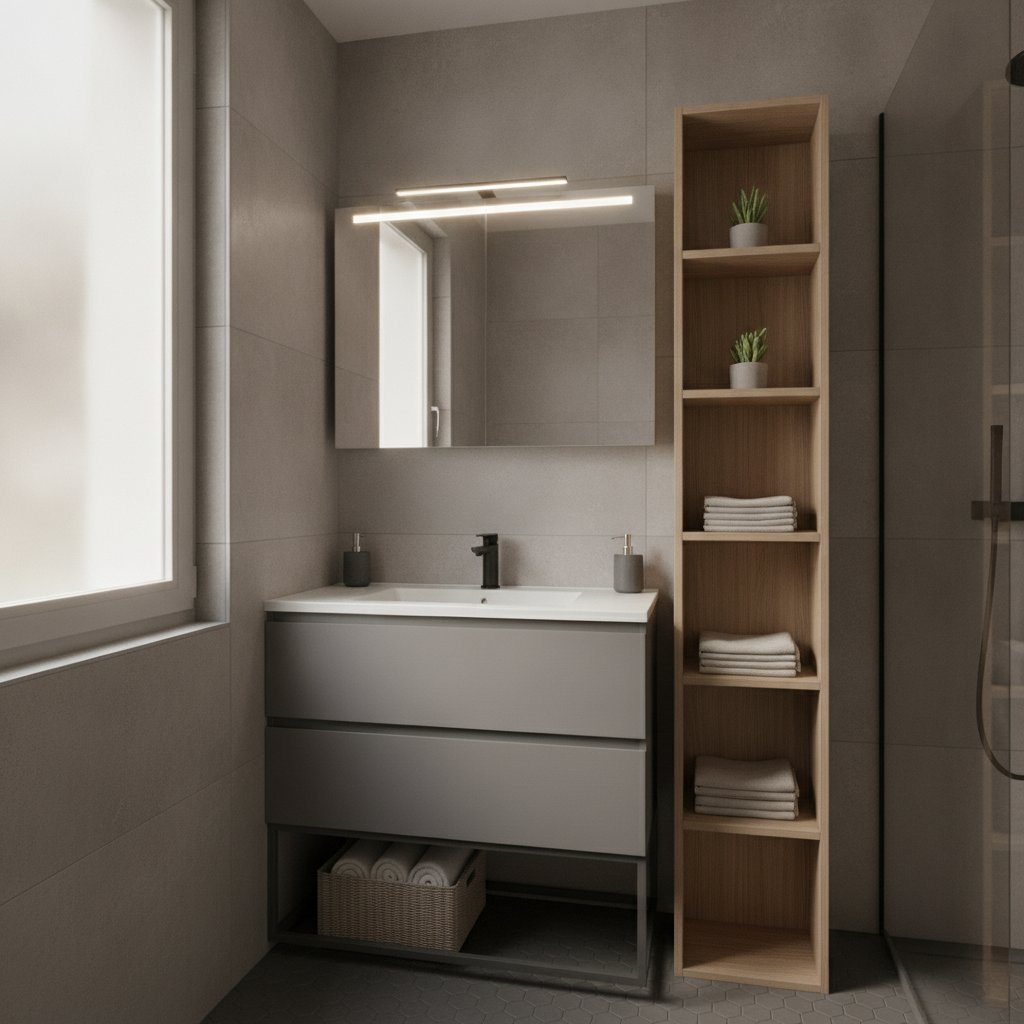petit meuble vasque salle de bain gain de place