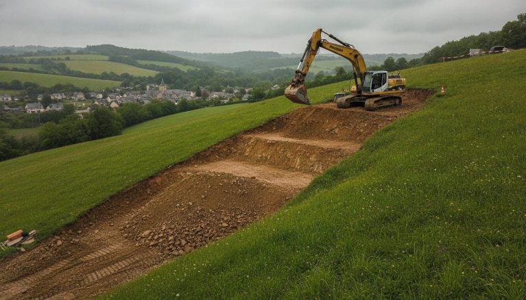 Prix terrassement terrain en pente 2026 : coût au m² et budget