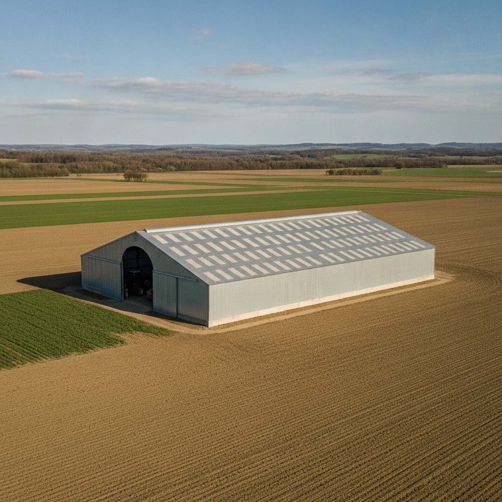 Hangar agricole 200m2 avec toiture en bac acier