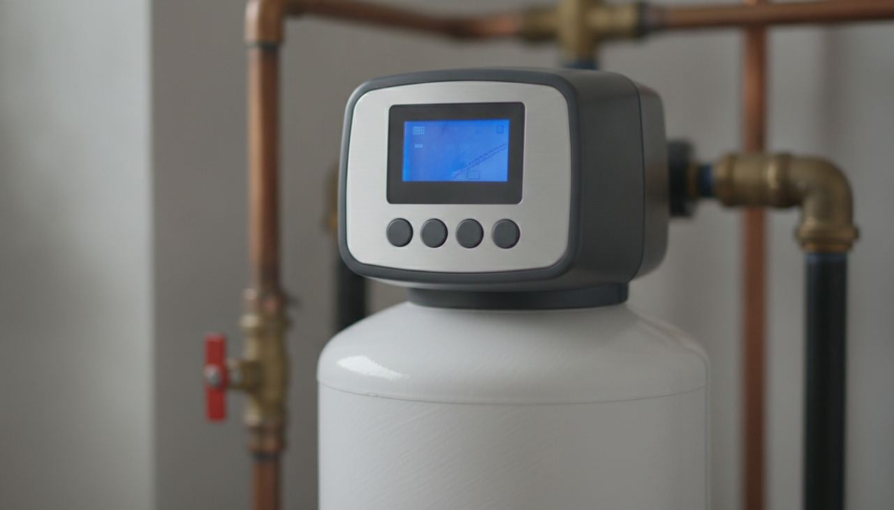 Écran de contrôle d'un adoucisseur d'eau volumétrique électronique