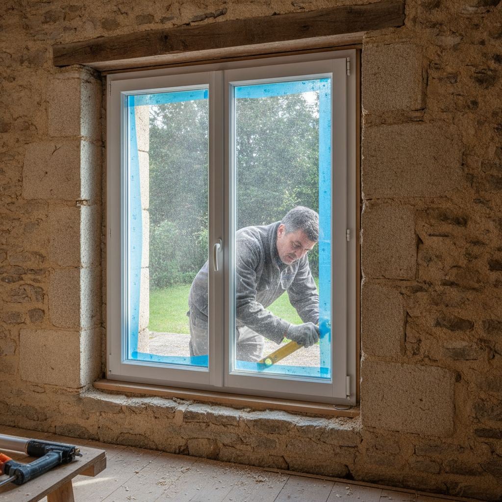pose fenetre isolante triple vitrage PVC