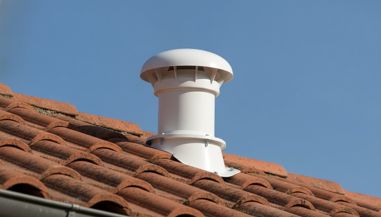 Ventilation primaire d'une fosse septique en toiture