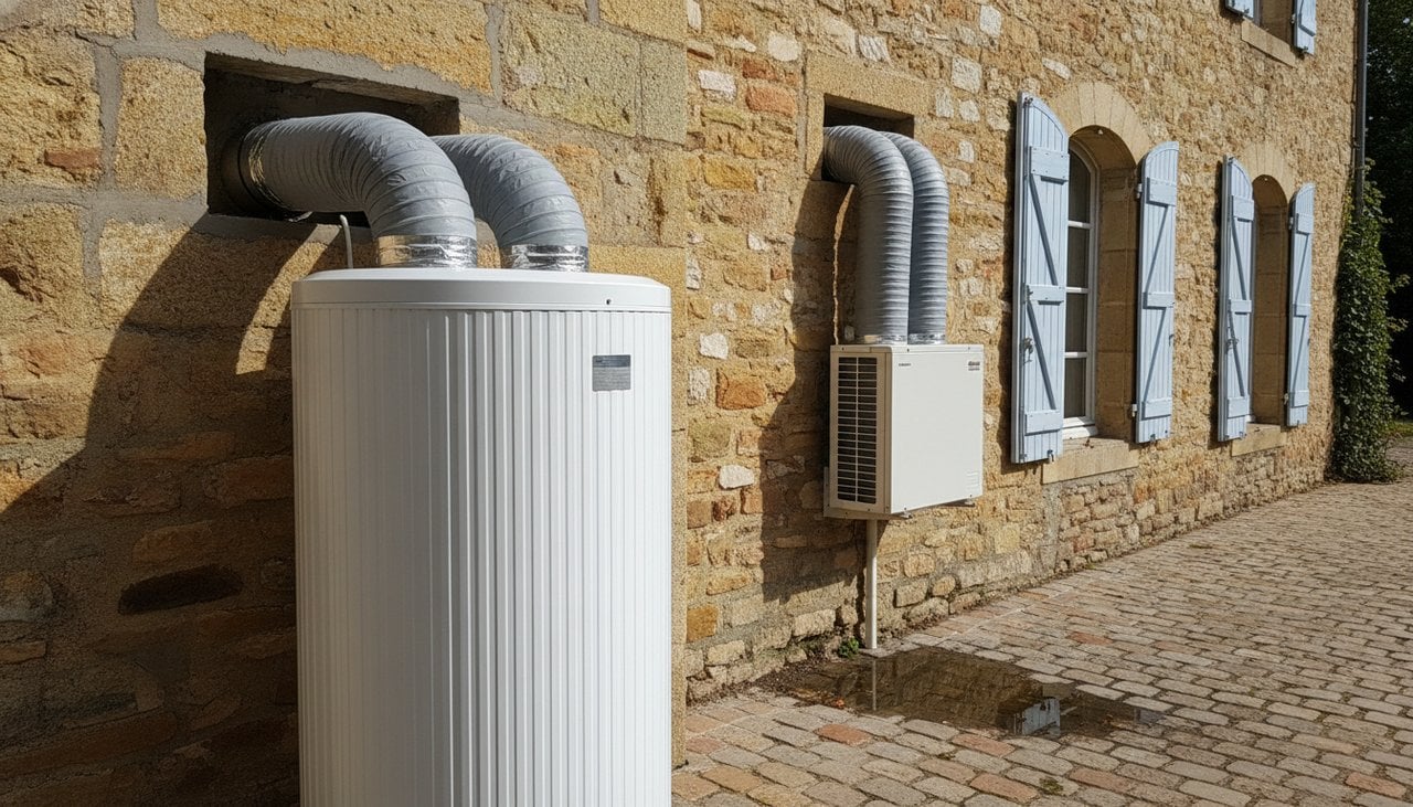 Gaines d'air et raccordement d'un chauffe-eau thermodynamique sur air extérieur