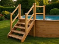 Escalier pour piscine hors sol en bois : comment choisir le modèle adapté à votre jardin ?