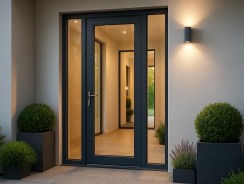 Porte d&rsquo;entrée aluminium vitrée moderne – Sur-mesure & Design