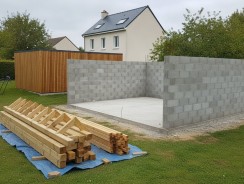 Garage parpaing, ossature bois ou préfabriqué : comparatif 2026