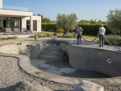 Piscine béton projeté prix m³ : guide tarifs complet 2026